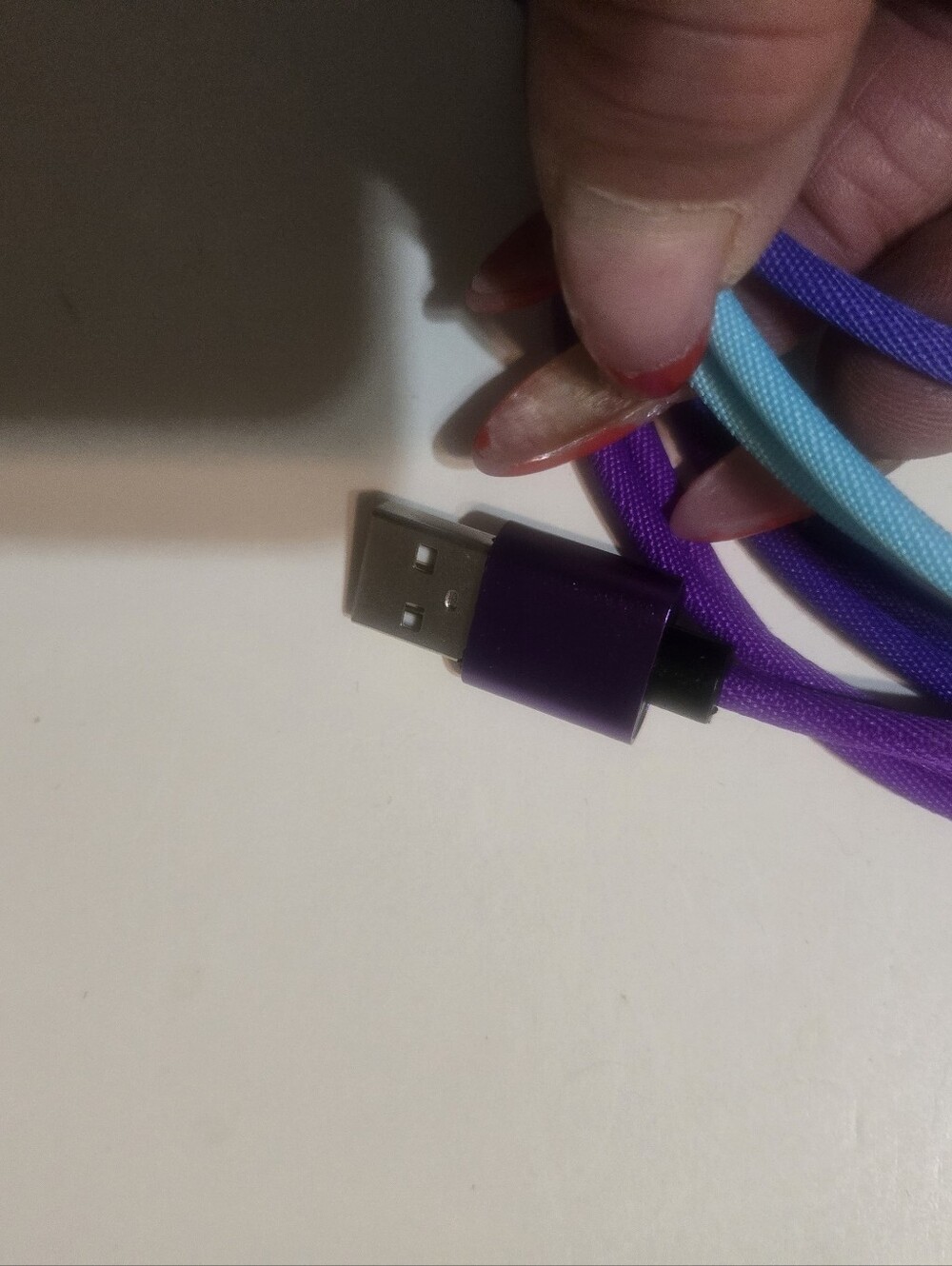 Purple & Blue Gradient USB Car Charger with Matching Charging Cable - Picture 4 of 6